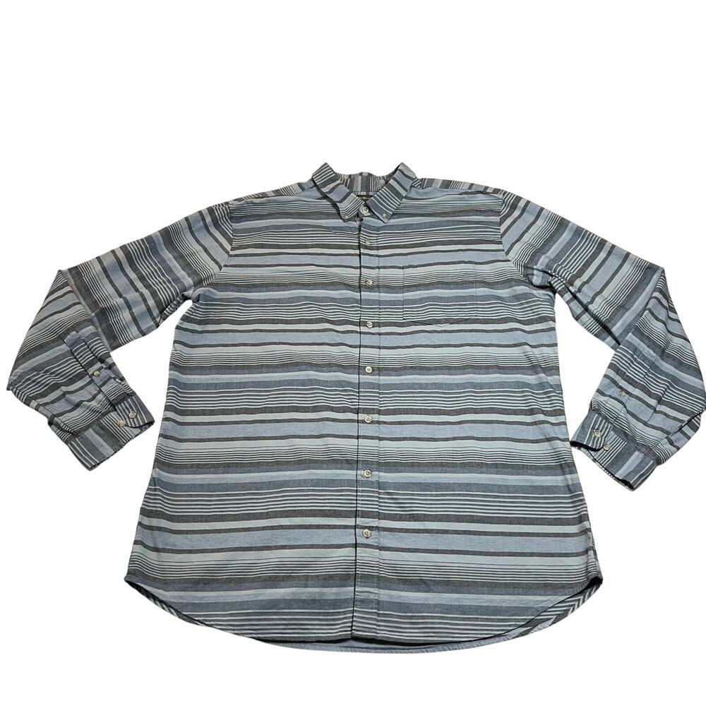 Eddie Bauer Men's Stripe Button Up Shirt Size Tall X-Large Cotton Breathable